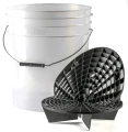 Grit Shield® Detailing Wash BOX Wiadro American Style Transparent Bucket Detailing + 2 x separator
